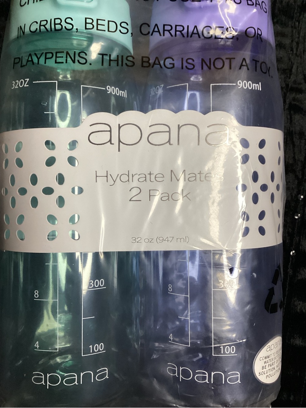 Apana Hydrate Mates 2-Pack - Teal & Lavender Bottles